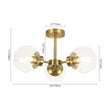 Load image into Gallery viewer, Farmhouze Light - Mid Century 3 - Light Clear Glass Globe Semi Flush Mount - Ceiling Light - Brass - 

