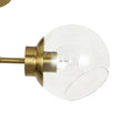 Load image into Gallery viewer, Farmhouze Light - Mid Century 3 - Light Clear Glass Globe Semi Flush Mount - Ceiling Light - Brass - 
