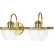 Load image into Gallery viewer, Farmhouze Light-Mid-Century 3-Light Clear Glass Globe Vanity Wall Sconce-Wall Sconce-Brass-
