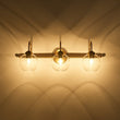 Load image into Gallery viewer, Farmhouze Light-Mid-Century 3-Light Clear Glass Globe Vanity Wall Sconce-Wall Sconce-Brass-
