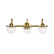 Load image into Gallery viewer, Farmhouze Light-Mid-Century 3-Light Clear Glass Globe Vanity Wall Sconce-Wall Sconce-Brass-
