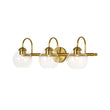 Load image into Gallery viewer, Farmhouze Light-Mid-Century 3-Light Clear Glass Globe Vanity Wall Sconce-Wall Sconce-Brass-
