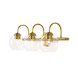 Load image into Gallery viewer, Farmhouze Light-Mid-Century 3-Light Clear Glass Globe Vanity Wall Sconce-Wall Sconce-Brass-
