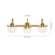Load image into Gallery viewer, Farmhouze Light-Mid-Century 3-Light Clear Glass Globe Vanity Wall Sconce-Wall Sconce-Brass-
