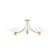 Load image into Gallery viewer, Farmhouze Light - Mid - Century 3 - Light Metal Saucer Semi Flush Ceiling Light - Ceiling Light - White + Brass - 
