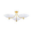Load image into Gallery viewer, Farmhouze Light - Mid - Century 3 - Light Metal Saucer Semi Flush Ceiling Light - Ceiling Light - White + Brass - 
