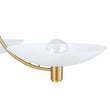Load image into Gallery viewer, Farmhouze Light - Mid - Century 3 - Light Metal Saucer Semi Flush Ceiling Light - Ceiling Light - White + Brass - 

