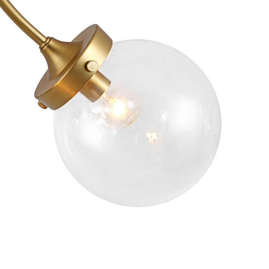 Farmhouze Light - Mid - Century 4 - Light Clear Glass Globe Bubble Ceiling Light - Ceiling Light - Nickel - 