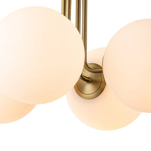 Farmhouze Light - Mid Century 4 - Light Frosted Glass Globe Semi Flush Mount - Ceiling Light - 4 Bulbs - 