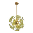 Load image into Gallery viewer, Farmhouze Light - Mid - Century 6 - Light Green Leaf Sunburst Sputnik Chandelier - Chandelier - 19 in - 

