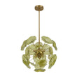 Load image into Gallery viewer, Farmhouze Light - Mid - Century 6 - Light Green Leaf Sunburst Sputnik Chandelier - Chandelier - 19 in - 
