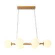 Load image into Gallery viewer, Farmhouze Light - Mid - Century 6 - Light Opal Glass Bubble Round Chandelier - Chandelier - Brass - 
