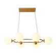 Load image into Gallery viewer, Farmhouze Light - Mid - Century 6 - Light Opal Glass Bubble Round Chandelier - Chandelier - Brass - 
