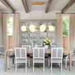 Load image into Gallery viewer, Farmhouze Light - Mid - Century 6 - Light Opal Glass Bubble Round Chandelier - Chandelier - Brass - 
