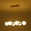 Load image into Gallery viewer, Farmhouze Light - Mid - Century 6 - Light Opal Glass Bubble Round Chandelier - Chandelier - Brass - 
