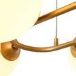 Load image into Gallery viewer, Farmhouze Light - Mid - Century 6 - Light Opal Glass Bubble Round Chandelier - Chandelier - Brass - 
