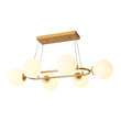 Load image into Gallery viewer, Farmhouze Light - Mid - Century 6 - Light Opal Glass Bubble Round Chandelier - Chandelier - Brass - 

