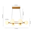 Load image into Gallery viewer, Farmhouze Light - Mid - Century 6 - Light Opal Glass Bubble Round Chandelier - Chandelier - Brass - 
