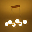 Load image into Gallery viewer, Farmhouze Light - Mid - Century 6 - Light Opal Glass Bubble Round Chandelier - Chandelier - Brass - 
