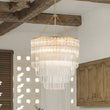 Load image into Gallery viewer, Farmhouze Light-Mid-Century 7-Light Cascaded Glass Tube Tiered Chandelier-Chandelier-Brass-
