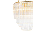 Load image into Gallery viewer, Farmhouze Light-Mid-Century 7-Light Cascaded Glass Tube Tiered Chandelier-Chandelier-Brass-
