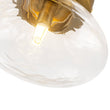 Load image into Gallery viewer, Farmhouze Light - Mid - Century Brass Rippled Glass Globe Wall Light Semi Flush Mount - Ceiling Light - 1 Pack - 

