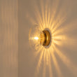 Load image into Gallery viewer, Farmhouze Light - Mid - Century Brass Rippled Glass Globe Wall Light Semi Flush Mount - Ceiling Light - 1 Pack - 
