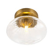 Load image into Gallery viewer, Farmhouze Light - Mid - Century Brass Rippled Glass Globe Wall Light Semi Flush Mount - Ceiling Light - 1 Pack - 
