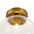 Load image into Gallery viewer, Farmhouze Light - Mid - Century Brass Rippled Glass Globe Wall Light Semi Flush Mount - Ceiling Light - 1 Pack - 
