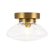 Load image into Gallery viewer, Farmhouze Light - Mid - Century Brass Rippled Glass Globe Wall Light Semi Flush Mount - Ceiling Light - 1 Pack - 
