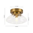 Load image into Gallery viewer, Farmhouze Light - Mid - Century Brass Rippled Glass Globe Wall Light Semi Flush Mount - Ceiling Light - 1 Pack - 
