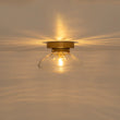 Load image into Gallery viewer, Farmhouze Light - Mid - Century Brass Rippled Glass Globe Wall Light Semi Flush Mount - Ceiling Light - 1 Pack - 
