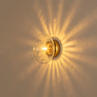 Load image into Gallery viewer, Farmhouze Light - Mid - Century Brass Rippled Glass Globe Wall Light Semi Flush Mount - Ceiling Light - 1 Pack - 
