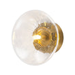 Load image into Gallery viewer, Farmhouze Light - Mid - Century Brass Rippled Glass Globe Wall Light Semi Flush Mount - Ceiling Light - 1 Pack - 
