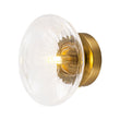 Load image into Gallery viewer, Farmhouze Light - Mid - Century Brass Rippled Glass Globe Wall Light Semi Flush Mount - Ceiling Light - 1 Pack - 
