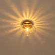 Load image into Gallery viewer, Farmhouze Light - Mid - Century Brass Rippled Glass Globe Wall Light Semi Flush Mount - Ceiling Light - 1 Pack - 
