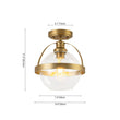 Load image into Gallery viewer, Farmhouze Light-Mid-Century Brass Single Clear Glass Globe Ceiling Light-Ceiling Light-Brass-
