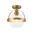 Load image into Gallery viewer, Farmhouze Light-Mid-Century Brass Single Clear Glass Globe Ceiling Light-Ceiling Light-Brass-
