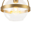 Load image into Gallery viewer, Farmhouze Light-Mid-Century Brass Single Clear Glass Globe Ceiling Light-Ceiling Light-Brass-
