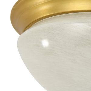 Farmhouze Light - Mid - Century Brass White Cloud Glass Round Ceiling Light - Ceiling Light - Brass - 