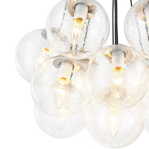 Farmhouze Light - Mid - Century Cluster Bubble Seeded Glass Globe Chandelier - Chandelier - 13 Bulbs - 