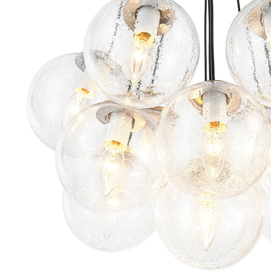 Farmhouze Light - Mid - Century Cluster Bubble Seeded Glass Globe Chandelier - Chandelier - 13 Bulbs - 