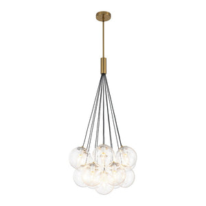 Farmhouze Light - Mid - Century Cluster Bubble Seeded Glass Globe Chandelier - Chandelier - 13 Bulbs - 