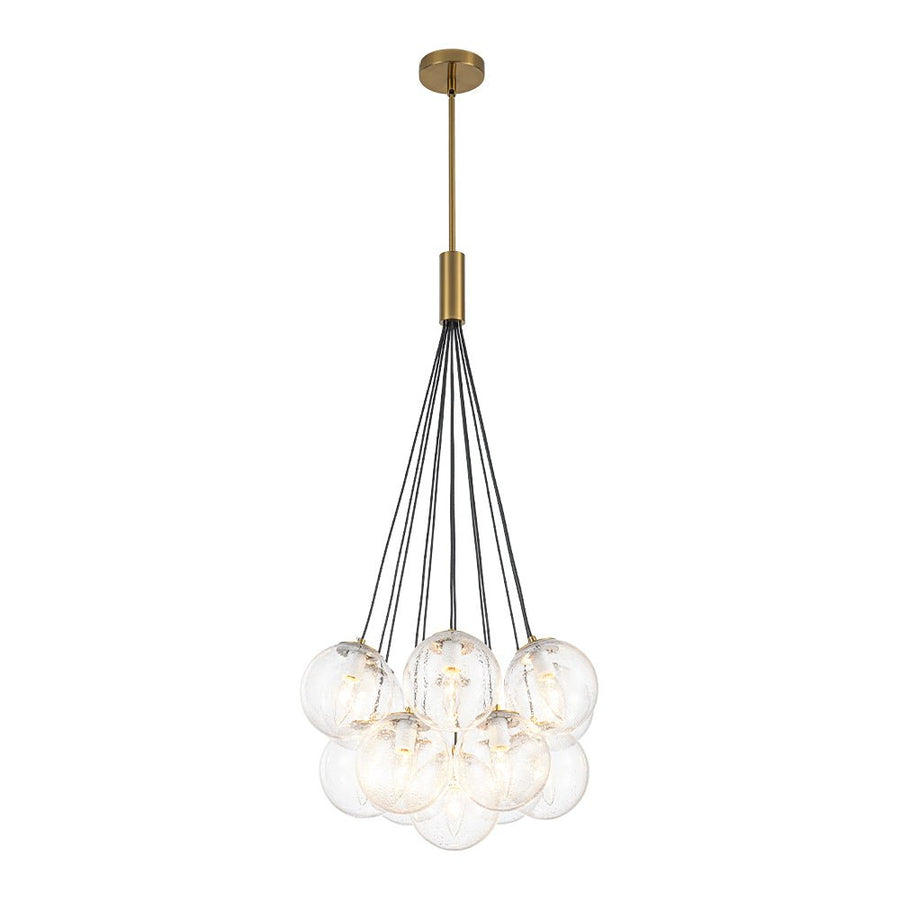 Farmhouze Light - Mid - Century Cluster Bubble Seeded Glass Globe Chandelier - Chandelier - 13 Bulbs - 