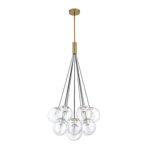 Farmhouze Light - Mid - Century Cluster Bubble Seeded Glass Globe Chandelier - Chandelier - 13 Bulbs - 
