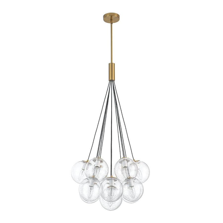 Farmhouze Light - Mid - Century Cluster Bubble Seeded Glass Globe Chandelier - Chandelier - 13 Bulbs - 