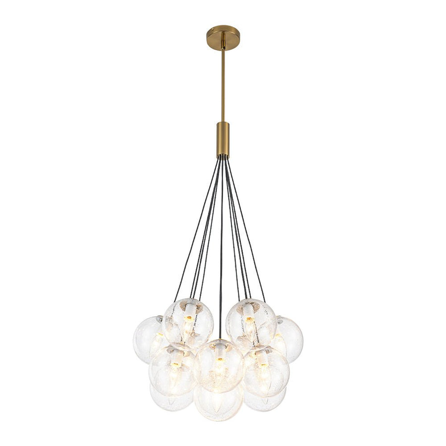 Farmhouze Light - Mid - Century Cluster Bubble Seeded Glass Globe Chandelier - Chandelier - 13 Bulbs - 