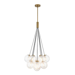 Farmhouze Light - Mid - Century Cluster Bubble Seeded Glass Globe Chandelier - Chandelier - 13 Bulbs - 
