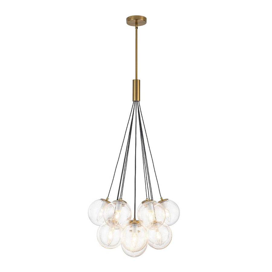 Farmhouze Light - Mid - Century Cluster Bubble Seeded Glass Globe Chandelier - Chandelier - 13 Bulbs - 