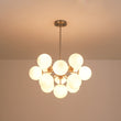 Load image into Gallery viewer, Farmhouze Light - Mid - Century Cluster White Glass Bubble Sphere Sputnik Chandelier - Chandelier - Nickel - 
